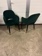 6 Stuks luxe velvet groene stoelen met gouden pootjes, Zo goed als nieuw, Ophalen