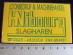 sticker loonbedrijf machinehandel HNibourg slagharen logo, Verzamelen, Verzenden, Zo goed als nieuw, Bedrijf of Vereniging