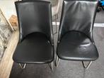 2 zwarte leren eetkamer stoelen Movani, Ophalen of Verzenden, Gebruikt