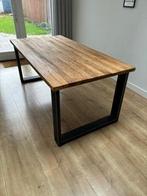 Houten eetkamertafel, Huis en Inrichting, Tafels | Eettafels, Ophalen, Gebruikt, 50 tot 100 cm, Metaal