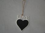Hanger hart krijtbord met tekst LOVE p/st., Ophalen of Verzenden, Nieuw
