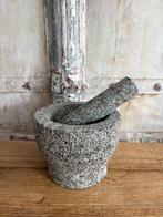 Grote, zware vijzel van grijs graniet Ø 15 cm, Ophalen of Verzenden, Zo goed als nieuw