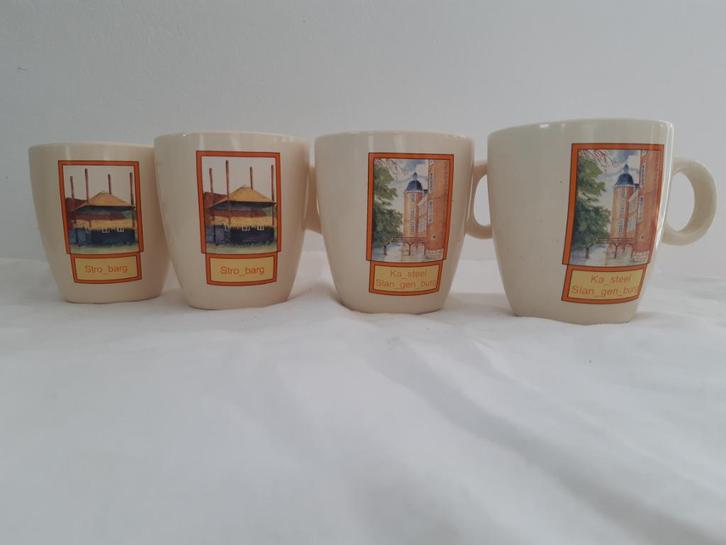C1000 C-1000 4x mok beker Achterhoek Slangenburg Gelderland, Huis en Inrichting, Keuken | Servies, Zo goed als nieuw, Kop(pen) en/of Schotel(s)