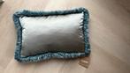 CLAUDI | Paulina steel/petrol 30x45 cm sierkussen, Huis en Inrichting, Ophalen of Verzenden, Nieuw, Overige kleuren, Vierkant