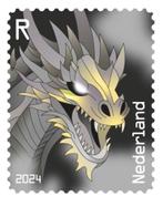 Crypto postzegel Draak 2024 Zwart, Ophalen of Verzenden, Na 1940, Postfris