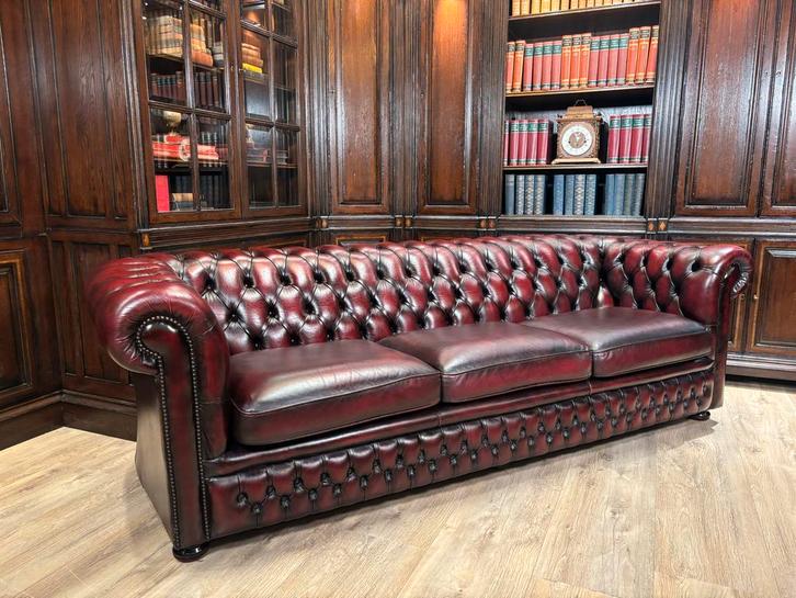 Springvale Chesterfield 3-zits - Handgemaakt Engeland, Huis en Inrichting, Banken | Bankstellen, Gebruikt, Rechte bank, Driepersoons