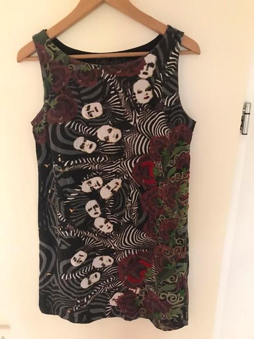 Desigual prachtige mouwloze jurk maat L, Kleding | Dames, Jurken, Zo goed als nieuw, Maat 38/40 (M), Zwart, Onder de knie, Ophalen of Verzenden