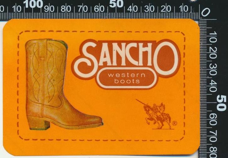 Sticker: Sancho Western Boots (2), Verzamelen, Stickers, Zo goed als nieuw, Bedrijf of Vereniging, Ophalen of Verzenden