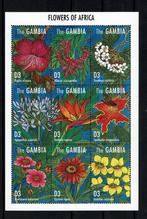 gambia 1995 pf blok bloemen flora flowers, Ophalen of Verzenden, Postfris, Dier of Natuur