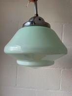 Hanglamp zacht groen vintage, Ophalen of Verzenden, Gebruikt, Glas, Minder dan 50 cm