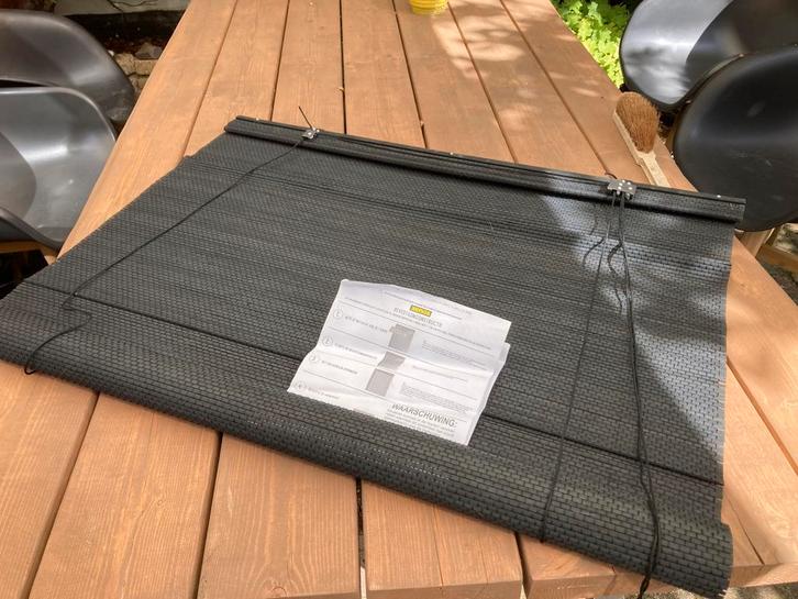 3 Bamboe rolgordijnen zwart 90x180, Huis en Inrichting, Stoffering | Gordijnen en Lamellen, Zo goed als nieuw, 150 tot 200 cm