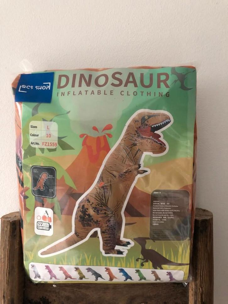 Opblaasbare Dino Feestpak nieuw, Kleding | Heren, Carnavalskleding en Feestkleding, Nieuw, Kleding, Carnaval, Overige maten, Ophalen of Verzenden