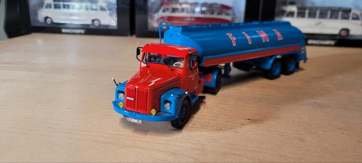 Minichamps Scania 110 Super FINA, Hobby en Vrije tijd, Modelauto's | 1:43, Zo goed als nieuw, Bus of Vrachtwagen, MiniChamps, Ophalen of Verzenden
