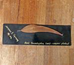 Eucalyptus blad broche koper copper plated leaf Australia, Sieraden, Tassen en Uiterlijk, Broches, 10 cm of meer, Overige kleuren