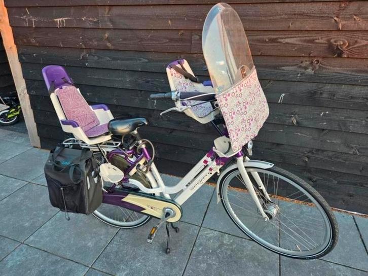 Leuke stoere mama fiets, Fietsen en Brommers, Fietsen | Dames | Moederfietsen, Gebruikt, Sparta, 2 zitjes, Buggydrager, Dubbele standaard