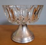Bonbonnière kristal met verzilverde standaard, Antiek en Kunst, Antiek | Goud en Zilver, Ophalen of Verzenden, Zilver