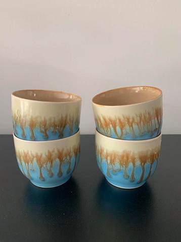 HKLiving 70s keramiek: café cup shores set van 4 beschikbaar voor biedingen