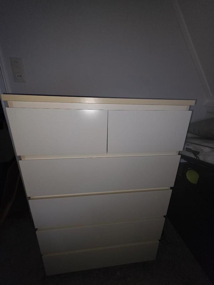 IKEA MALM ladekast - 6 lades - wit, Huis en Inrichting, Kasten | Ladekasten, Gebruikt, Minder dan 100 cm, 50 tot 100 cm, 25 tot 50 cm
