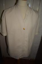 Edgar Vos, mooi chique kaki-beige blouse, mt 44/46, Kleding | Dames, Blouses en Tunieken, Beige, Maat 46/48 (XL) of groter, Zo goed als nieuw