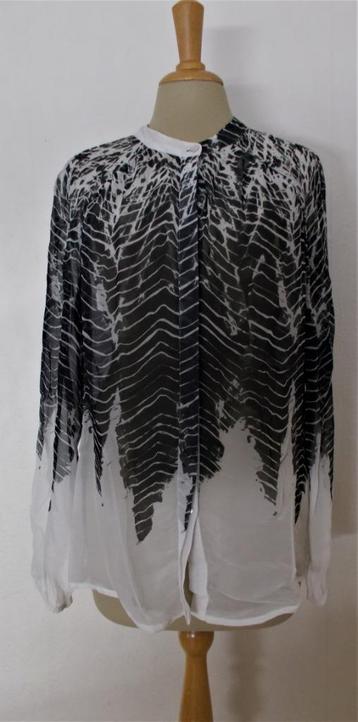 Mooie zwart/witte print top/blouse van Summum! M beschikbaar voor biedingen