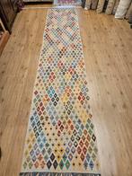 Handgeweven oosterse wollen kelim loper 400x82, Info@SlatsAntiek.nl, Crème, Vof Slats Antiek, Kelim