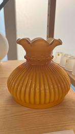 Vintage amber kleurig lampenkap jaren 70 – retro, Overige kleuren, Ophalen of Verzenden, Minder dan 50 cm, Glas