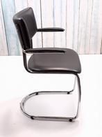 Vintage eetkamerstoel met buisframe Gispen 2001, Ophalen, Blauw, Metaal, Zo goed als nieuw