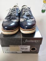 FOOTNOTES, veterschoen maat 41/H metallic donkerblauw leer, Kleding | Dames, Schoenen, Blauw, Ophalen of Verzenden, Sneakers of Gympen