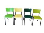 Retro Stoelen Set van 4 stoelen groene tint, Huis en Inrichting, Stoelen, Ophalen of Verzenden, Gebruikt, Overige kleuren