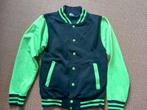Varsity Jacket XS/S Neon Groen/Zwart, Kleding | Heren, Jassen | Zomer, Awd is, Ophalen of Verzenden, Zo goed als nieuw, Groen