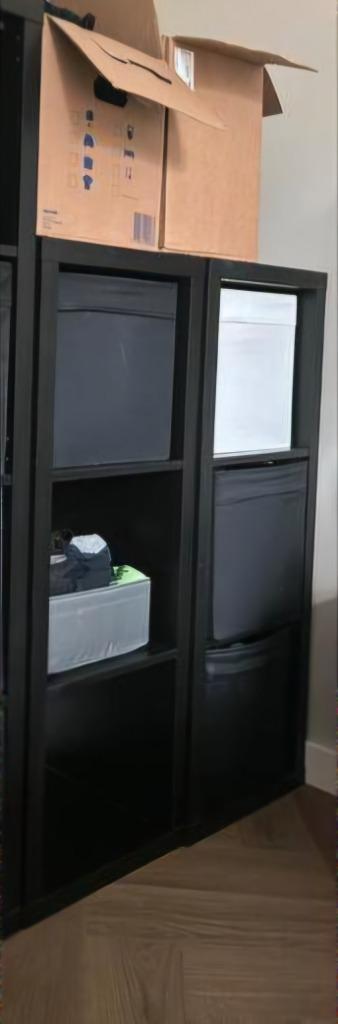 3 vaks Kallax open kast vakkenkast 3x1 zwart Ikea  beschikbaar voor biedingen