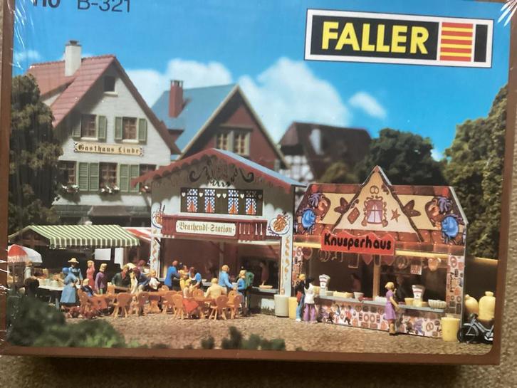 Faller 321 twee kermiskramen ongebouwd in gesealde verpakkin, Hobby en Vrije tijd, Modeltreinen | H0, Nieuw, Ophalen of Verzenden