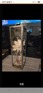 Prachtige zilverkleurige glazen zuil 70 cm hoog., Huis en Inrichting, Woonaccessoires | Zuilen en Pilaren, Ophalen of Verzenden