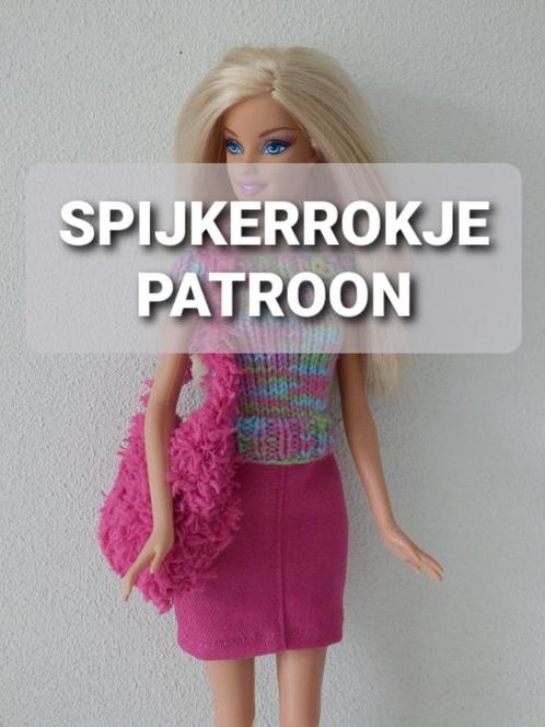 Naaipatroon Barbiekleertjes - spijkerrokje + stofjes, Kinderen en Baby's, Speelgoed | Poppen, Nieuw, Barbie, Ophalen of Verzenden
