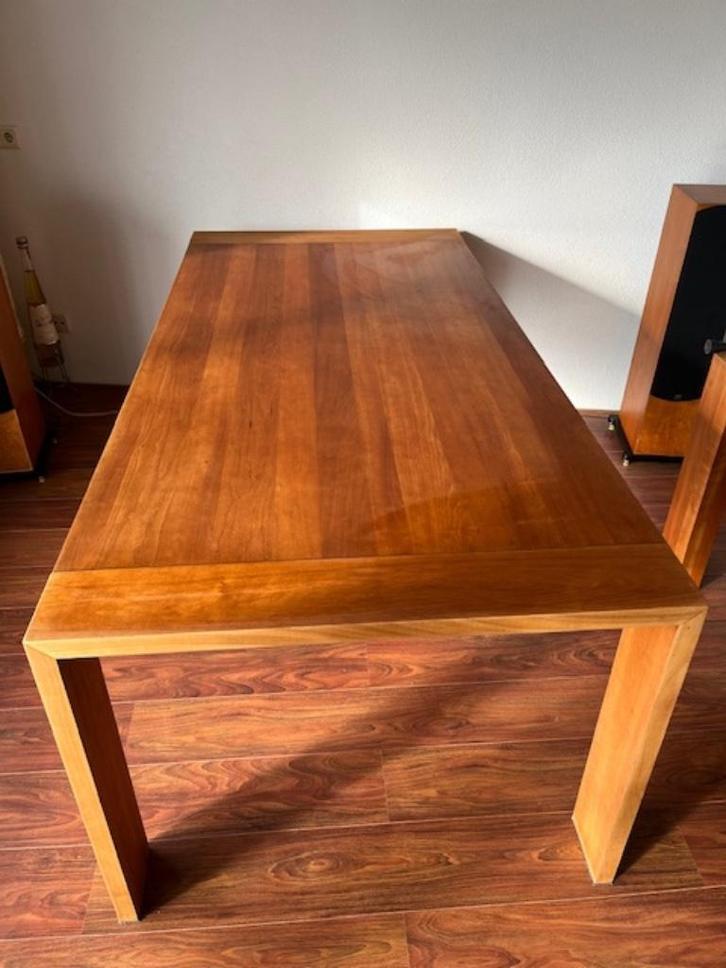 Eettafel / tafelblad 210x100 noten fineer(tafel uit elkaar), Huis en Inrichting, Tafels | Eettafels, Gebruikt, 50 tot 100 cm, 200 cm of meer