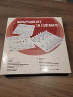 3 in 1 glazen spellenset, Hobby en Vrije tijd, Gezelschapsspellen | Bordspellen, Ophalen of Verzenden, Nieuw