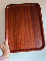 Vintage Groot Scandinavisch Teakhout Dienblad Plywood 70’s, Ophalen of Verzenden, Zo goed als nieuw, Rechthoekig, Hout