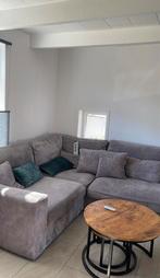 Grijze ribstof hoekbank, Ophalen, Gebruikt, Stof