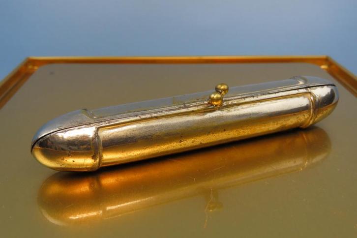 Antieke sigarenhouder van verchroomd metaal - 12x2  19e eeuw, Verzamelen, Rookartikelen, Aanstekers en Luciferdoosjes, Gebruikt