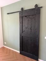 Barnwood schuifdeur zwart, Ophalen, 80 tot 100 cm, 215 cm of meer, Binnendeur