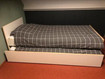 Ikea Robin bed+onderschuifbed Wit, 1 matras&montage instruct