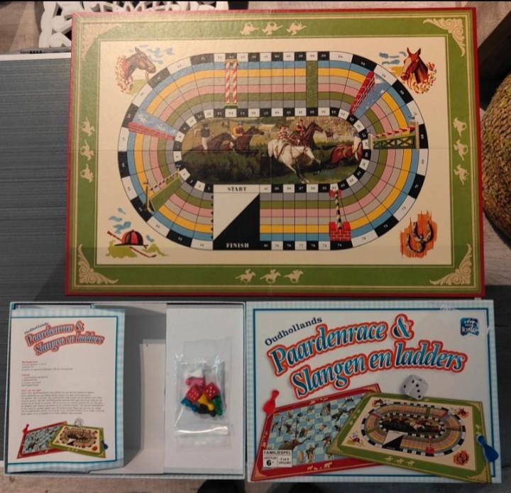 Oudhollands Paardenrace &, Slangen en ladders bordspel, King, Hobby en Vrije tijd, Gezelschapsspellen | Bordspellen, Ophalen of Verzenden