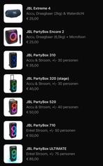 TE HUUR: Party Speakers & Feestartikelen, Ophalen, JBL, Zo goed als nieuw, 120 watt of meer
