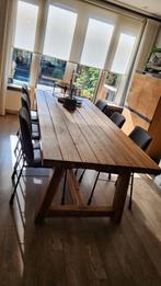 Mooie acacia tafel met 6 nietwaar stoelen te koop., Huis en Inrichting, Tafels | Eettafels, 200 cm of meer, Rechthoekig, Ophalen of Verzenden