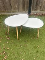 2 Tuin Tafeltjes - Afmetingen Zie Omschrijving, Huis en Inrichting, Tafels | Bijzettafels, Minder dan 45 cm, Gebruikt, Ovaal, Hout