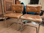 GRATIS AF TE HALEN 2 buisframe stoelen, Ophalen, Gebruikt, Twee, Bruin