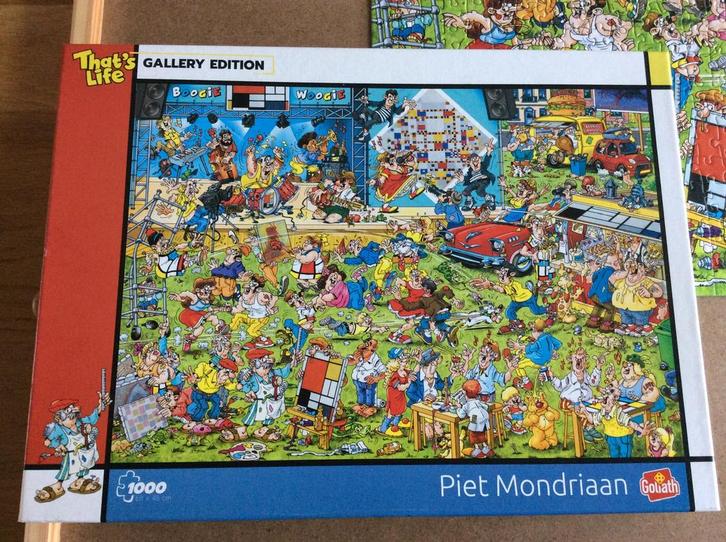 Puzzel Goliath That’s Life Piet Mondriaan 1000, Hobby en Vrije tijd, Denksport en Puzzels, Zo goed als nieuw, Legpuzzel, 500 t/m 1500 stukjes