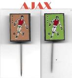 2 Speldjes Voetbalclub Ajax Amsterdam, Ophalen of Verzenden, Gebruikt, Sport, Speldje of Pin