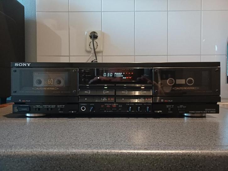 Sony TC-WR 900 Dubbel Cassettedeck, Audio, Tv en Foto, Cassettedecks, Dubbel, Sony, Auto-reverse, Tiptoetsen, High speed dubbing