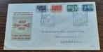 1e dagenvelop E10 NL 100jr postzegels 1952, Nederland, Beschreven, Ophalen of Verzenden